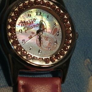 Girls Pink Rhinestone Watch Mezzo Piano Kids Luxury Sparkle Fashion Timepiece